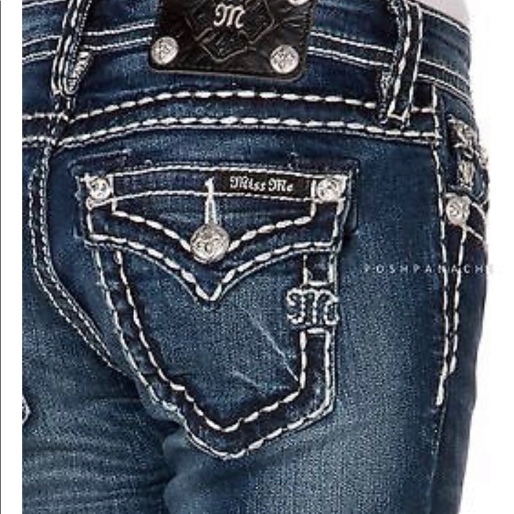 Miss Me Saddle Stitch Boot Cut Flare Jeans - EUC